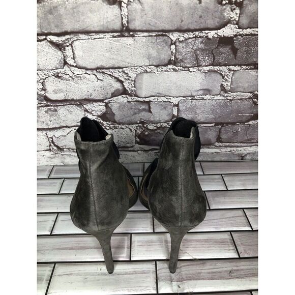Vince Camuto Nigel Charcoal Gray Suede Elastic Pointed Toe Heels Women 9M US/39 - Picture 5 of 16